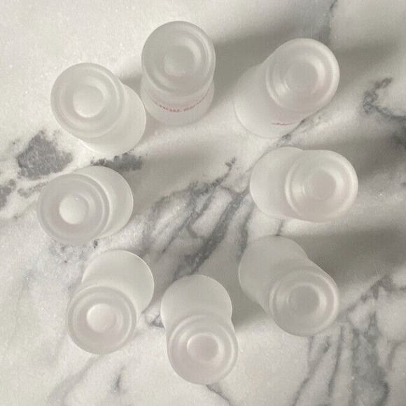 RARE Vintage Grand Marnier Shot Glasses Set of 8 Frosted White La Vie Red - Picture 6 of 8